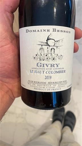 Borgogna Givry Besson Le Haut Colombier 2019