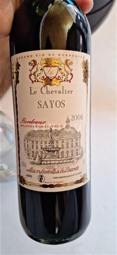 Bordeaux Le Chevalier Sayos 2006