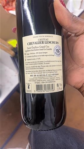 Bordeaux Saint-Émilion Grand Cru Chevalier Lescour Senza annata