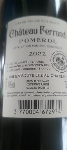 Burdeos Pomerol Château Ferrand 2022