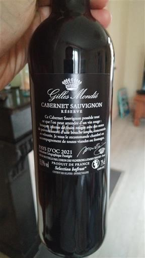 Languedoc-Roussillon Pays d'Oc Gilles Mondié Cabernet Sauvignon Réserve 2021