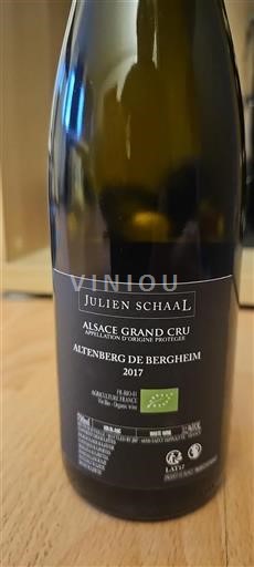 Alsace Alsace Grand Cru Grand Cru Julien Schaal Altenberg de Bergheim 2017