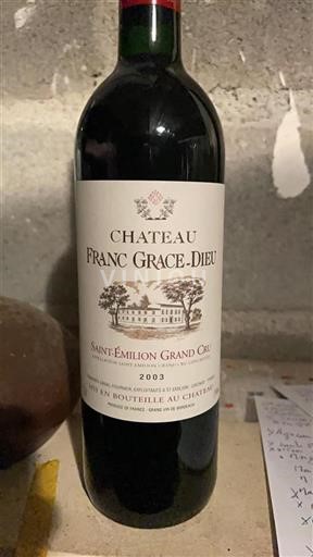 Bordeaux Saint-Émilion Grand Cru Château Franc Grâcedieu 2003