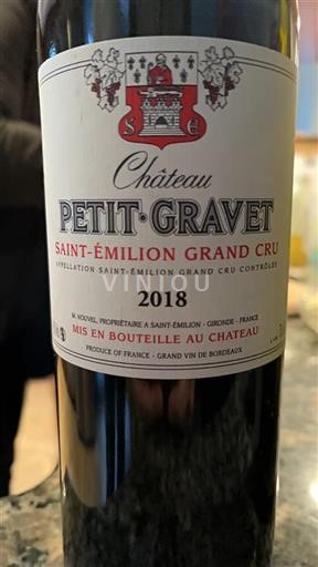 Bordeaux Saint-Émilion Grand Cru Grand Cru Château Petit Gravet 2018