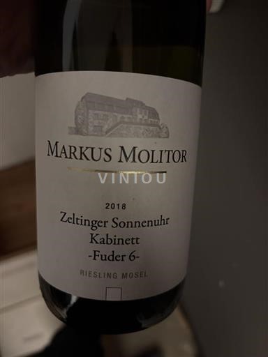 Moselle Mosel Markus Molitor Zeltinger Sonnenuhr Kabinett -Fuder 6- 2018