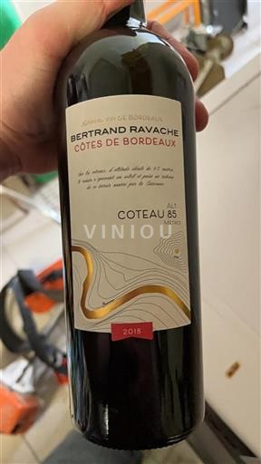 Bordeaux Côtes-de-Bordeaux Bertrand Ravache 2018