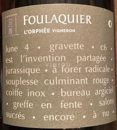 Languedoc Pic-saint-loup Mas Foulaquier L’Orphée vigneron 2020