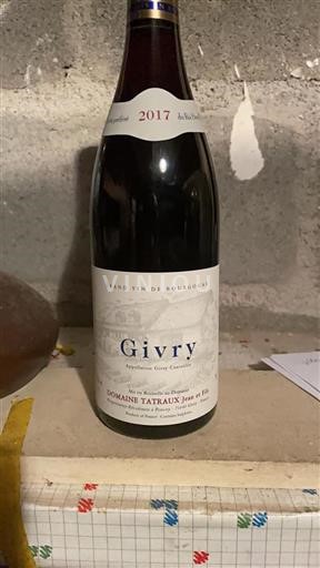 Burgundi Givry Domaine Tatraux Jean Et Fils 2017