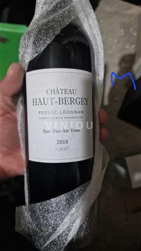 Vin Rouge sec Eau-Feu-Air-Terre Château Haut-Bergey 2018 France Bordeaux Pessac-Léognan