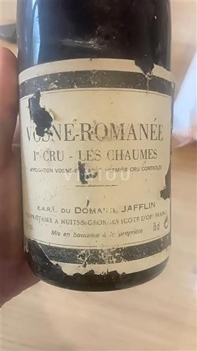 Vin Rouge sec Les Chaumes Domaine Jafflin 1996 France Bourgogne Vosne-romanée Premier Cru