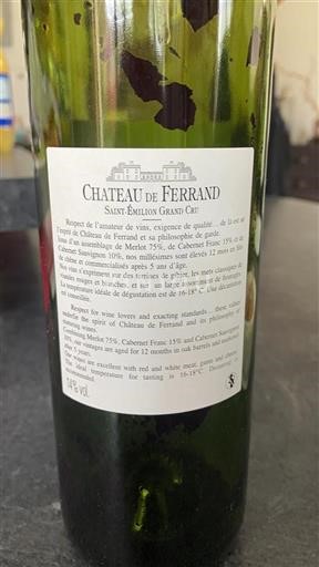 Bordeaux Saint-Émilion Grand Cru Château Ferrand Ikke årgangsbestemt