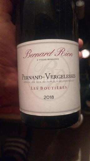 Bourgogne Pernand-vergelesses Domaine Bernard Rion Les Boutières 2018