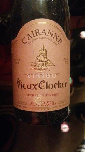Vin Rouge sec Vieux Clocher Arnoux & Fils 2018 France Vallée du Rhône Cairanne