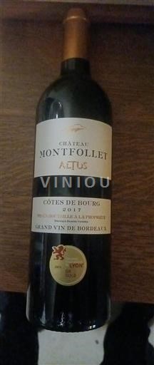 Vin Rouge sec Altus Château Montfollet 2017 France Bordeaux Côtes-de-bourg
