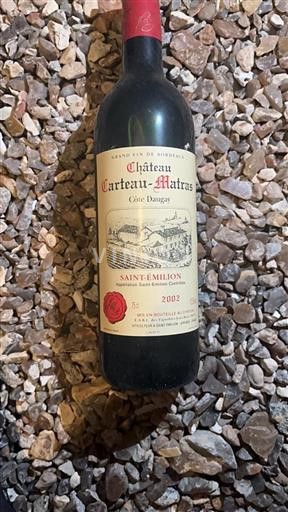 Vin Rouge sec Côte Daugay Château Carteau-Matras 2002 France Bordeaux Saint-Émilion AOC