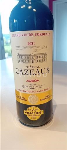 Bordeaux Blaye-côtes-de-bordeaux Château Cazeaux 2021