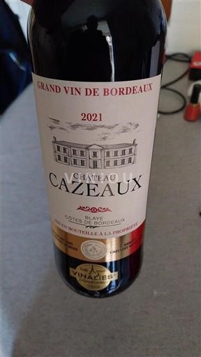 Bordeaux Blaye-côtes-de-bordeaux Château Cazeaux 2021