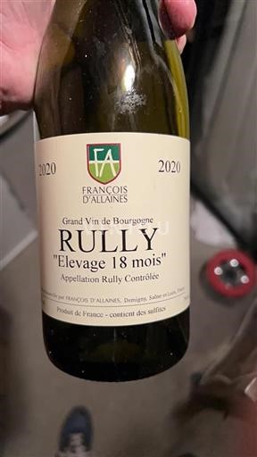 Burgundy Rully François Allaines Elevage 18 mois 2020