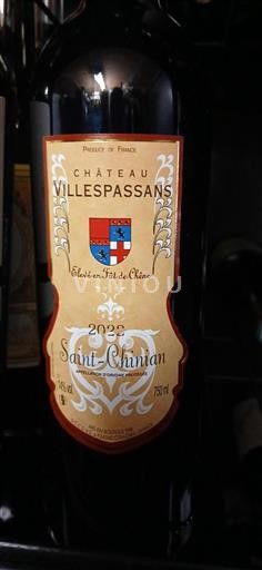 Vin Rouge sec Château Villespassan 2022 France Languedoc Saint-Chinian AOC