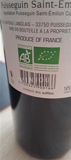 Bordeaux Puisseguin-Saint-Émilion Château L'anglais 2022