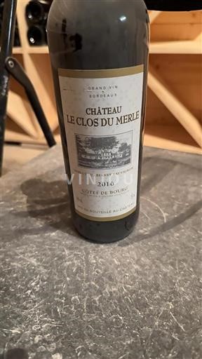 Bordeaux Côtes-de-bourg Château Le Clos Du Merle 2016