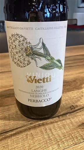 Piedmont Wines Langhe Vietti Perbacco 2020