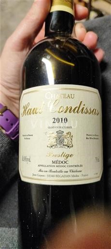 Bordeaux Médoc Haut Condissas Prestige 2010