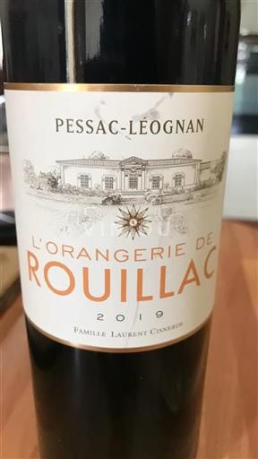 Bordeaux Pessac-Léognan Château Rouillac L'Orangerie de Rouillac 2019