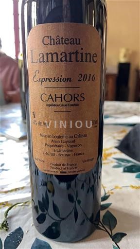 Sudoeste Cahors Château Lamartine Expression 2016