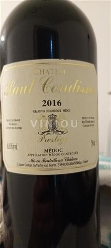 Bordeaux Médoc Haut Condissas Prestige 2016