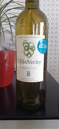 Bordeaux Château Le Grand Verdus Expression 2022