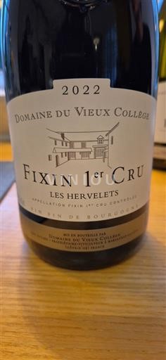 Bourgogne Fixin Premier Cru Domaine Vieux College Les Hervelets 2022