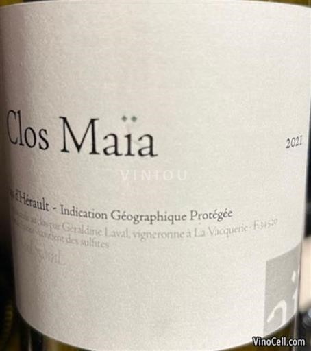 Languedoc-Roussillon Hérault IGP / Vin de Pays Clos Maïa 2021