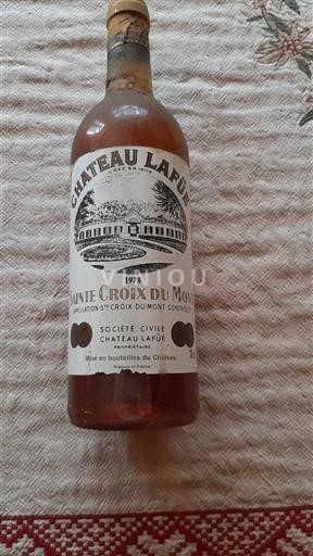 Vin Blanc moelleux Château Lafüé 1978 France Bordeaux Sainte-Croix-Du-Mont