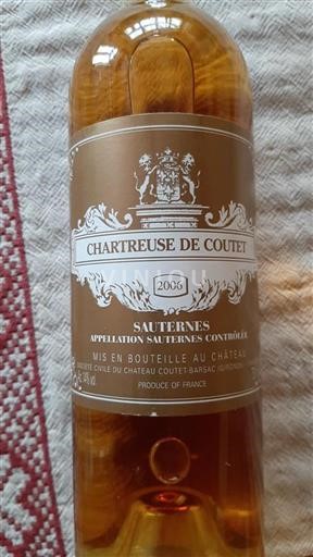 Bordeaux Sauternes Château Coutet Chartreuse de Coutet 2006