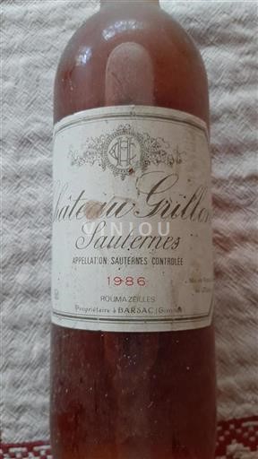 Burdeos Sauternes Château Grillon 1986