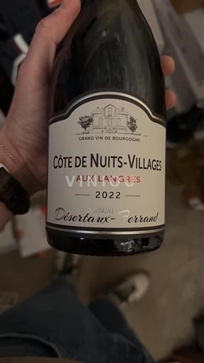 Burgundy Côte de Nuits Villages Desertaux Ferrand Aux Langres 2022