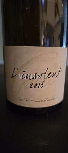 Alsasko Sylvánské zelené Domaine Joseph Gsell L'insolent 2016