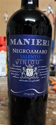 Vin Rouge sec Negroamaro Manieri 2023 Italie Pouilles Alezio