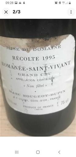 Burgundsko Romanée-saint-vivant Grand Cru Marc Rougeotdupin 1995