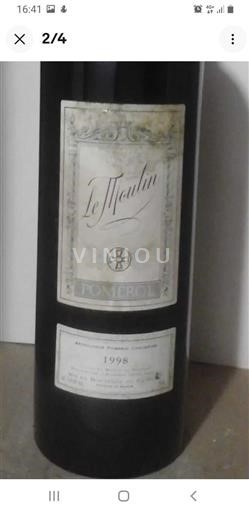 Bordeaux Pomerol Château Le Moulin 1998