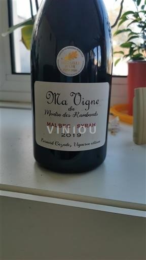 Sydvestfrankrig Côtes du Lot Moulin Des Rambauds Ma Vigne 2019