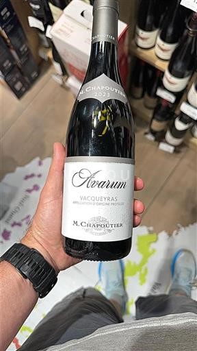 Vin Rouge sec Avarum M. Chapoutier 2023 France Vallée du Rhône Vacqueyras AOC