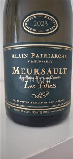 Borgogna Meursault Domaine Alain Patriarche Les Tillets 2023
