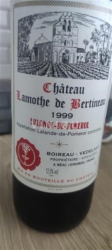 Burdeos Lalande-de-Pomerol Château Lamothe De Bertineau 1999