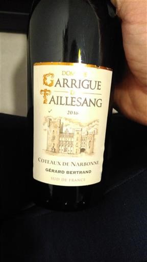 Languedoc and Roussillon Coteaux de Narbonne Domaine La Garrigue Taillesang 2016