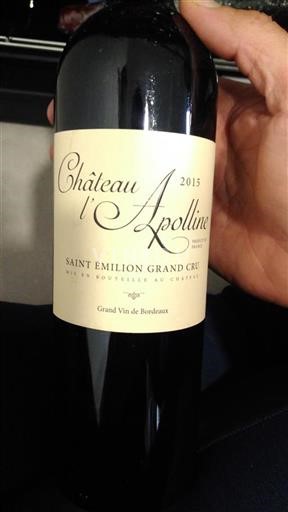 Burdeos Saint-Émilion Gran Cru Grand Cru Château L'apolline 2015