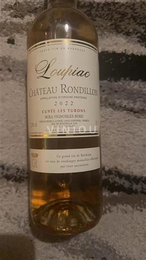 Bordéus Loupiac Château Rondillon Les Turons 2022