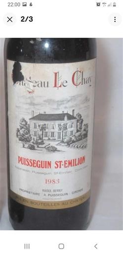 Bordeaux Puisseguin-saint-émilion Château Le Chay 1983