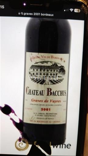 Bordeaux Graves-de-vayres Château Bacchus Graves de Vayres 2001